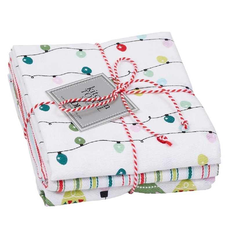 Pastel Festive Christmas Dish Towels - Set of 3