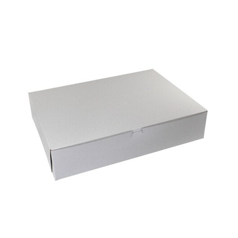 19" x 14" x 4" Half Size White Cake Box - 1 Piece