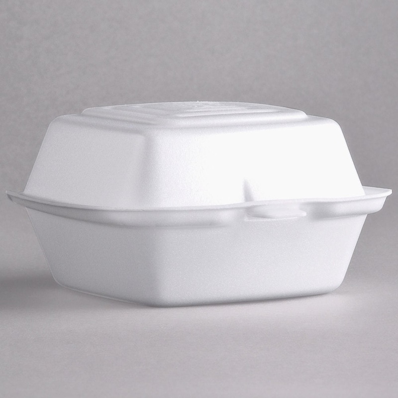 6" Styro Hinged Container - 125 Ct.