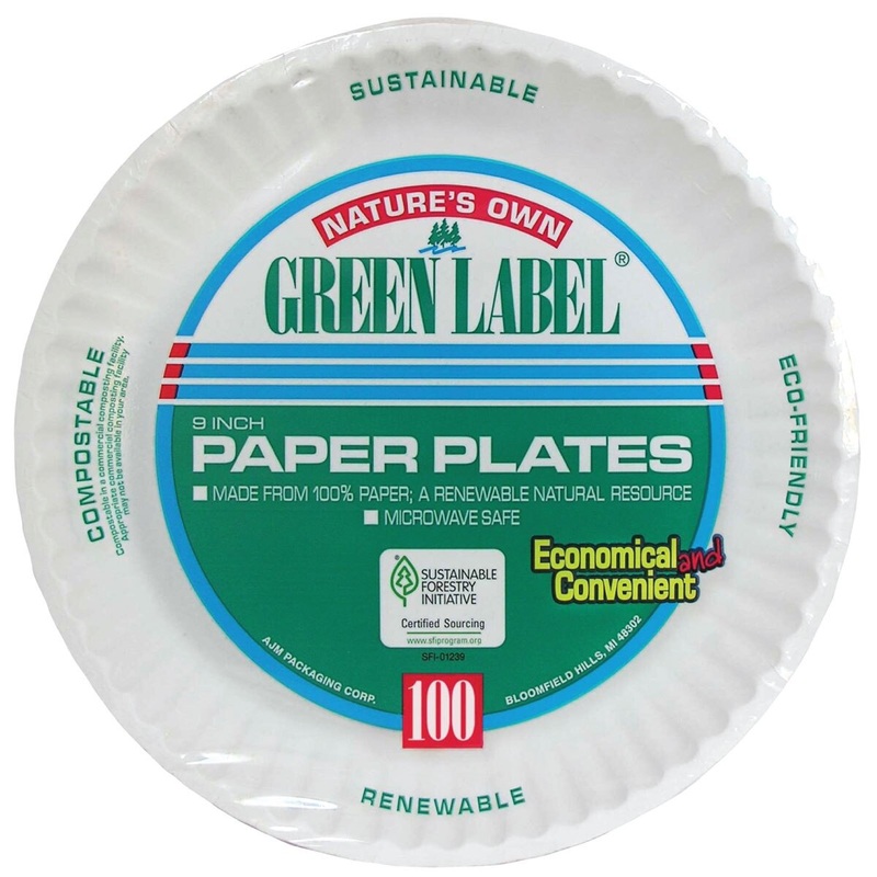 9" White Paper Plate - 100 Ct.