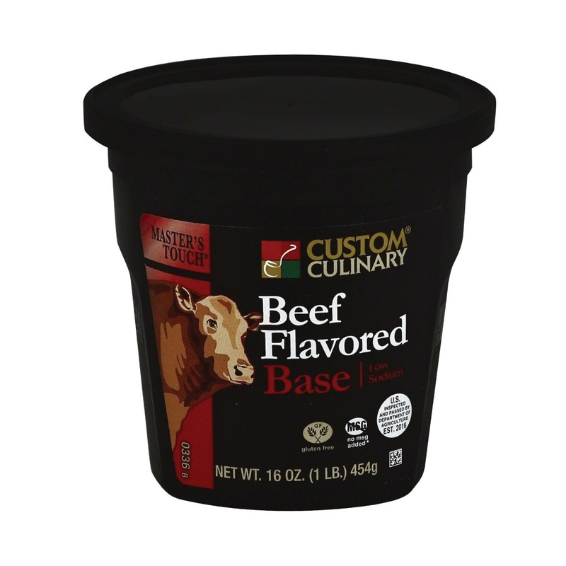 Custom Beef Flavored Base - Low Sodium 1 lb. Jar