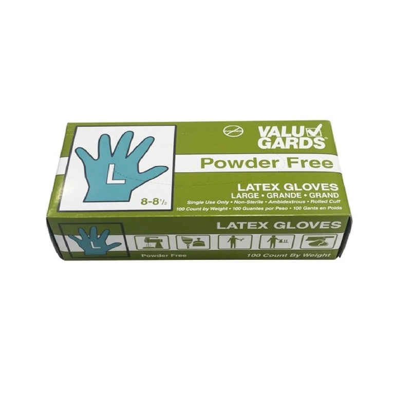 Large Powder Free Latex Gloves - Box of 100