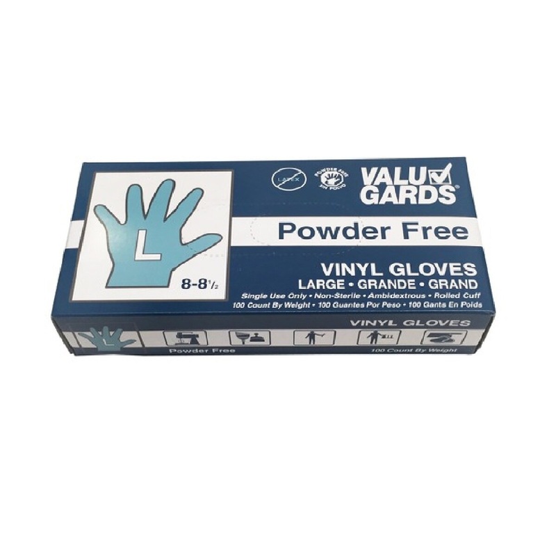 Large Powder Free Vinyl Gloves - Box of 100