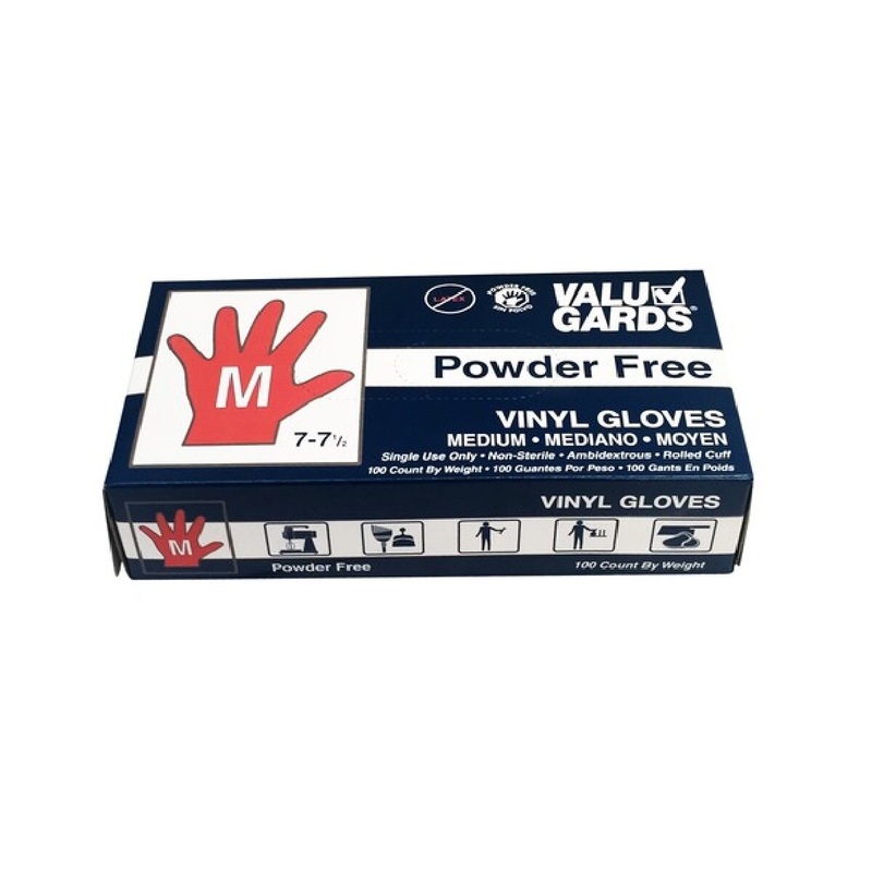 Medium Powder Free Vinyl Gloves - Box of 100