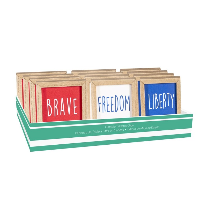5" Patriotic Table Sign