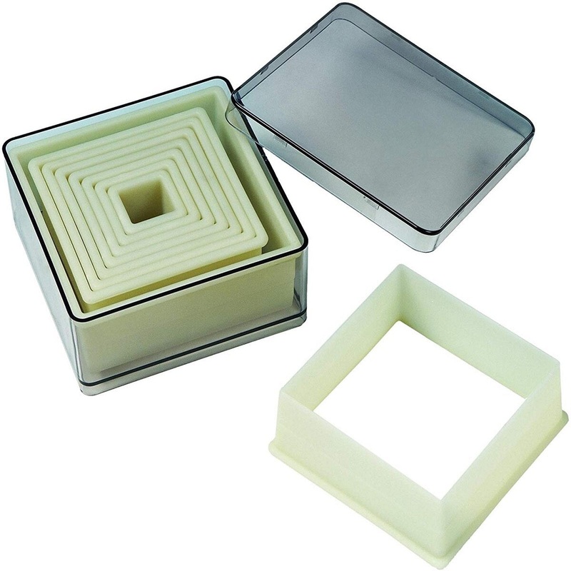 Fat Daddio's Square Pastry Cutters - 9 pc. Set