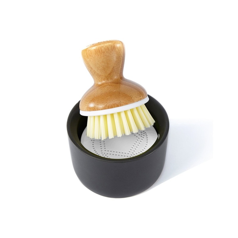 Bubble Up Brush & Dish - Gray