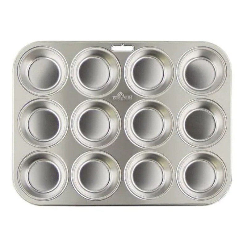 Stainless Steel 12-Cavity Cupcake/Muffin Pan