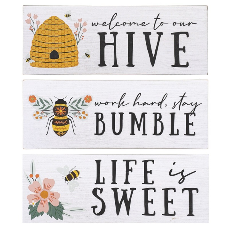 "Stay Bumble, Hive, Sweet" Bee Wall Decor