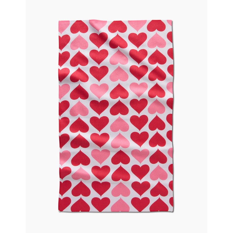 Blushing Hearts Tea Towel