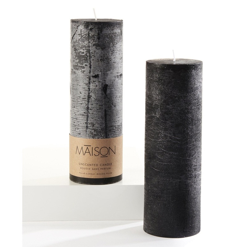 3 x 9 Rustic Pillar Candle - Black(dis)