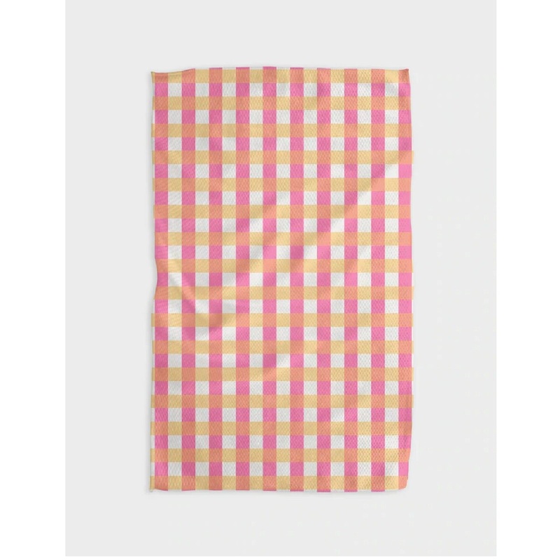 Table for Two Pink Tea Towel