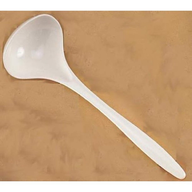 11.25" White Melamine Soup Ladle