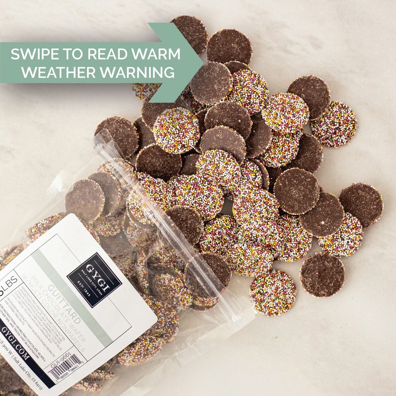 Guittard Milk Chocolate Wafer w/ Rainbow Nonpareils - 2.5 Lb. Bag