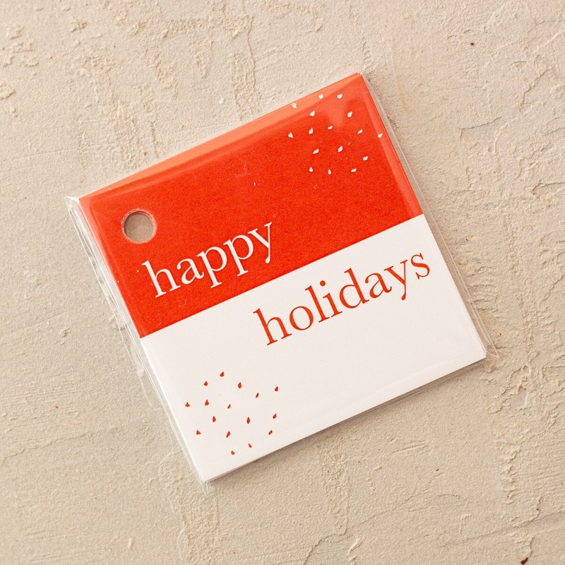 Happy Holidays Small Dot Gift Tags - 8 Count
