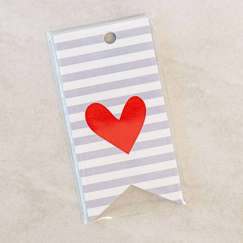 Stripes w/ Heart Gift Tags - 8 Count