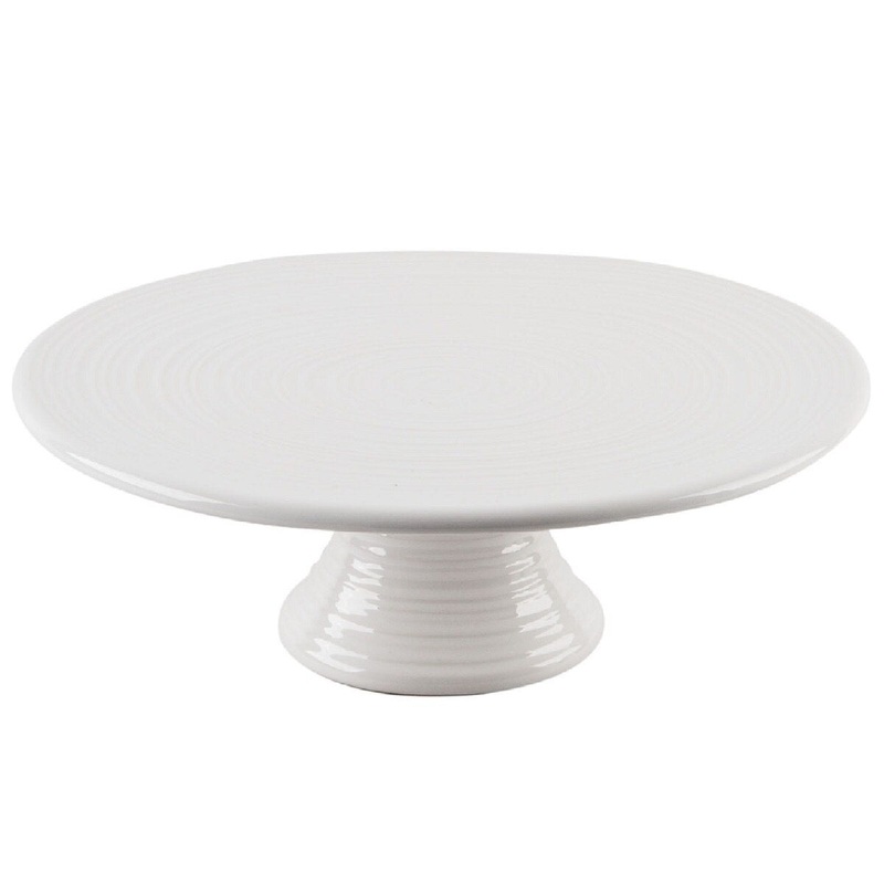 12.25" Ceramic Pottery-Style Cake Stand