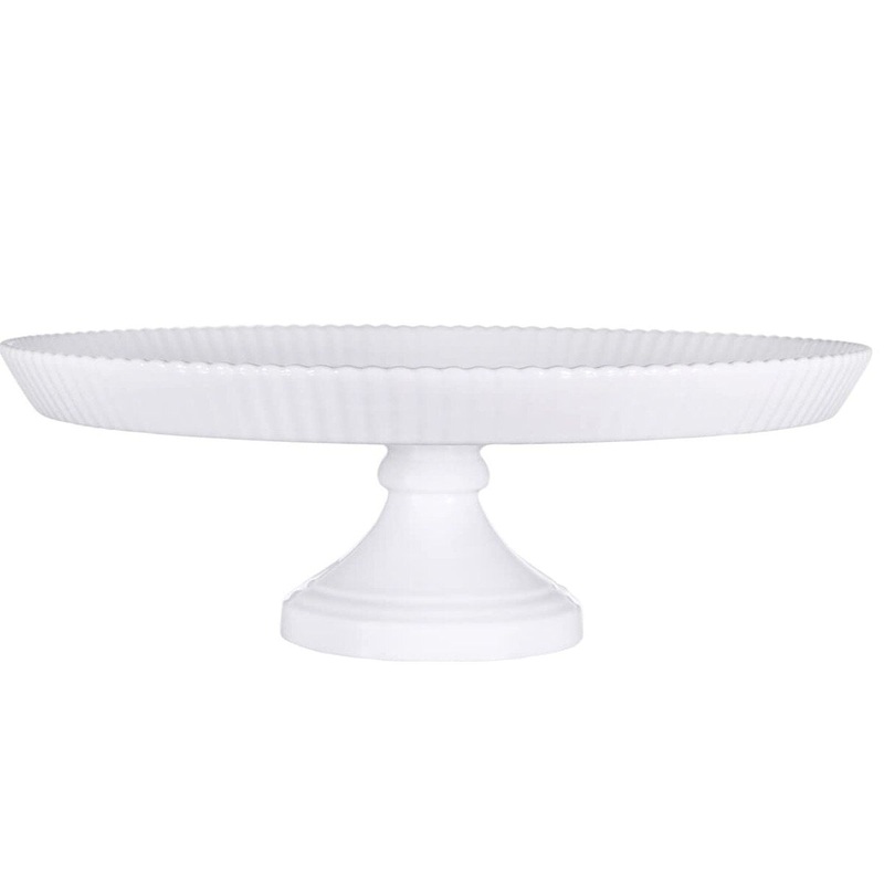 12" Pure White Footed Cake Stand