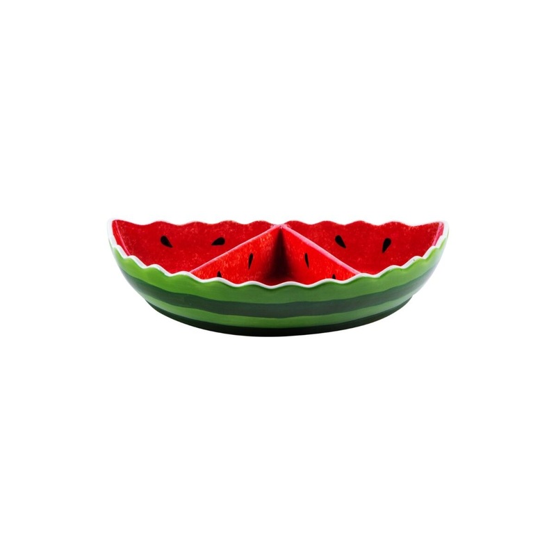 13"L 3-Section Scallop Top Watermelon Server
