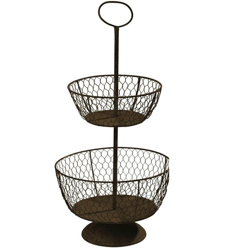 2 tier  23"H Planter Basket- Bronze