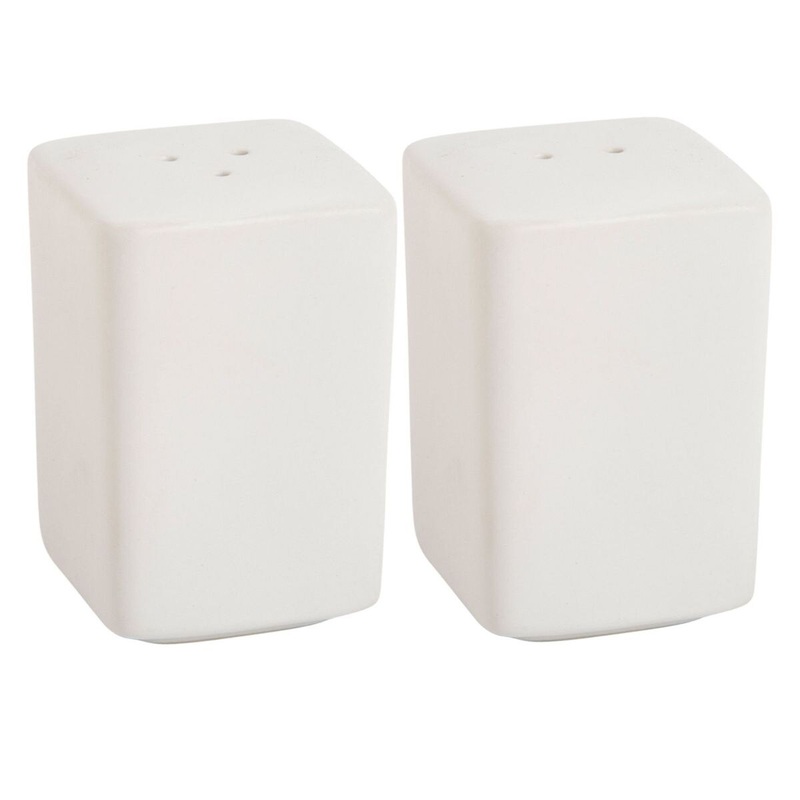 3" White Square S&P Set