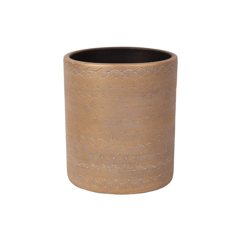 7.5in Gold Matte Kaleidoscope Design Utensil Crock