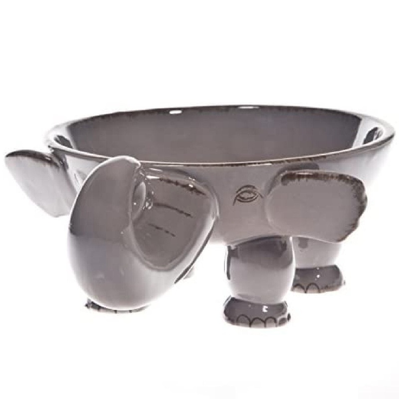8" Gray Elephant Bowl w/Feet