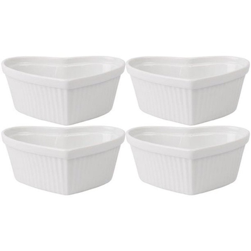 8 Oz Heart Shape Ramekin - Set of 4