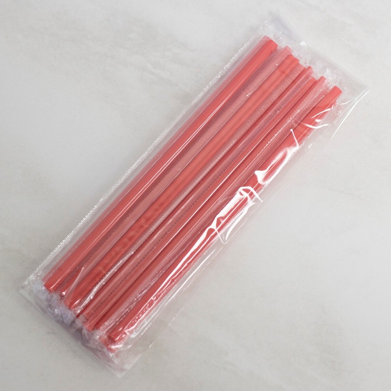Red Heart-Shaped Plastic Straw - 20 Count
