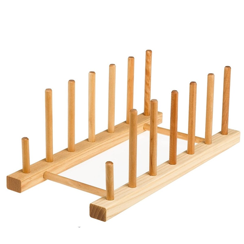 13" x 6" Wood Flat Plate Drying Rack