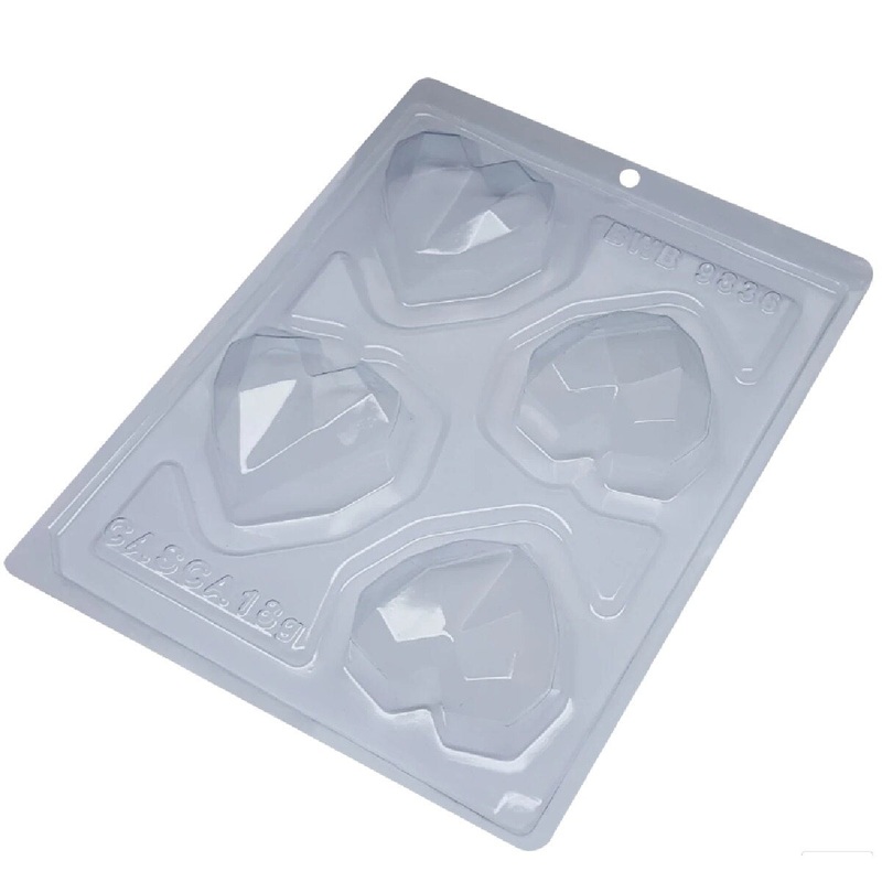 3-Piece Geometric Heart Candy Mold - Small