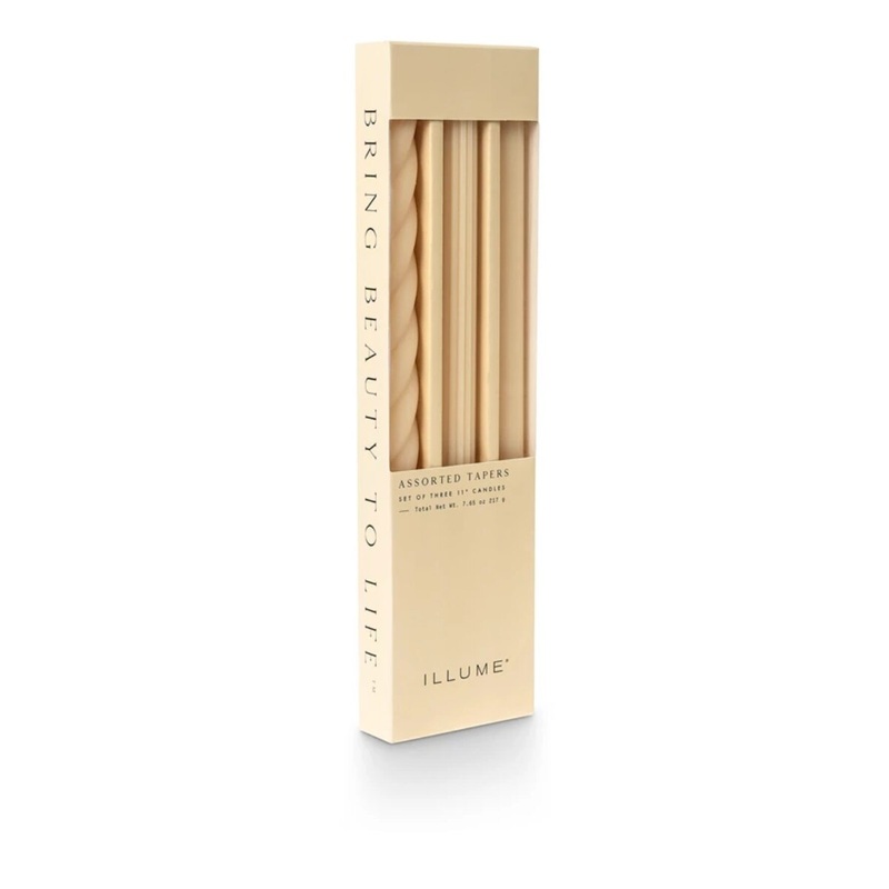 Assorted Candle Tapers 3-Pack (Dark Ivory)