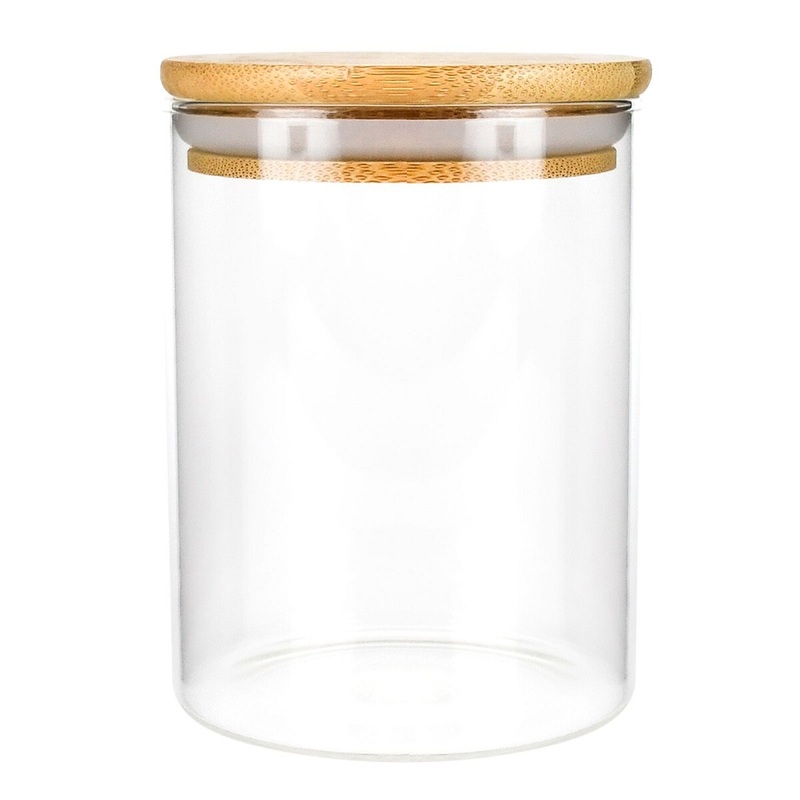 Glass Spice Jar w/ Bamboo Lid - 18 Oz