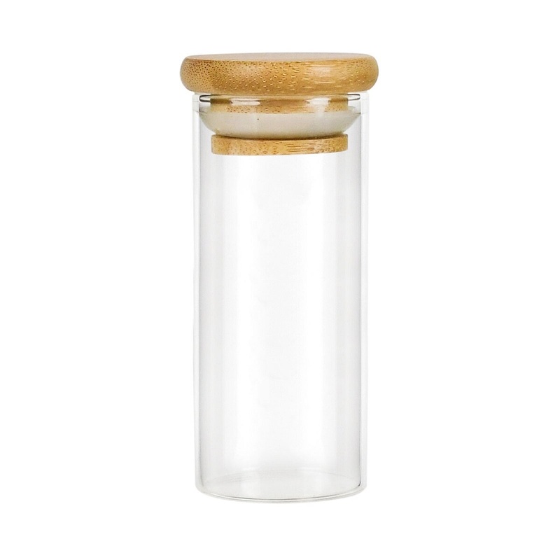 Glass Spice Jar w/ Bamboo Lid - 6 Oz
