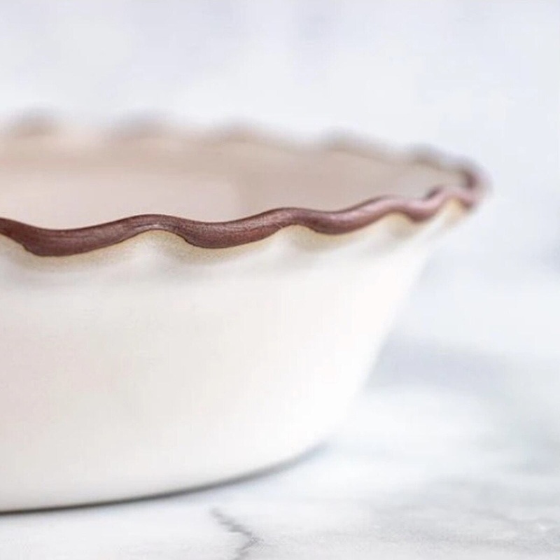 Jefferson Street Handmade Pie Plate 9" New England White