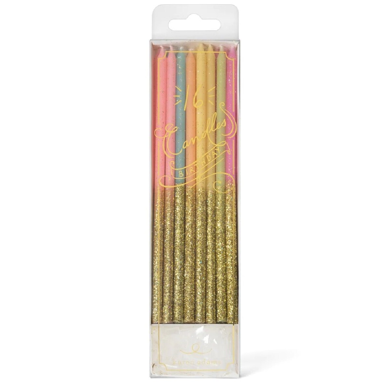 Pastel w/Glitter Birthday Candles