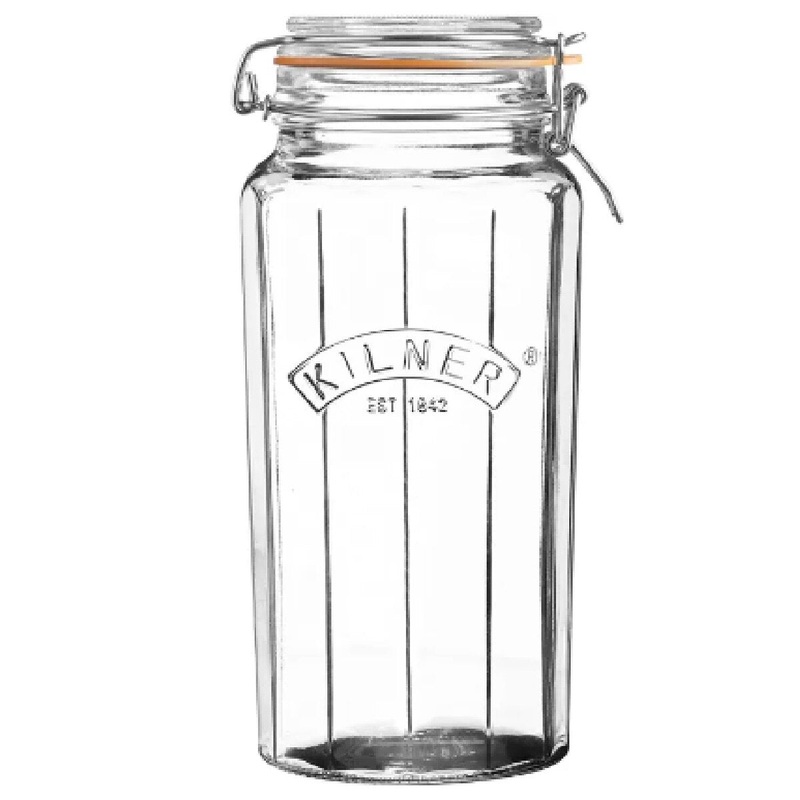 63.4 oz Facetted Clip Top Jar