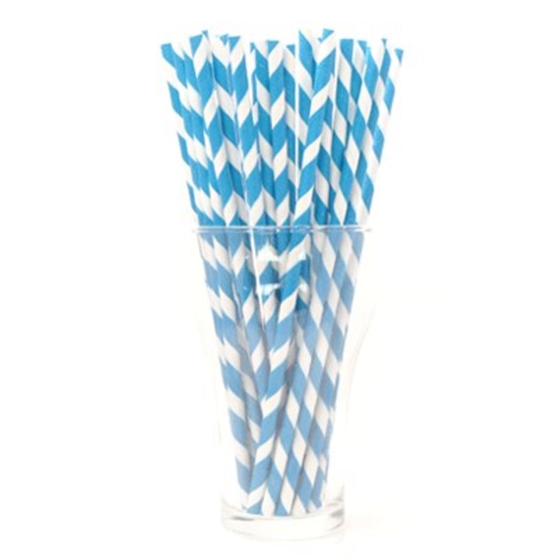 Blue Stripe Paper Straws - 144 ct.