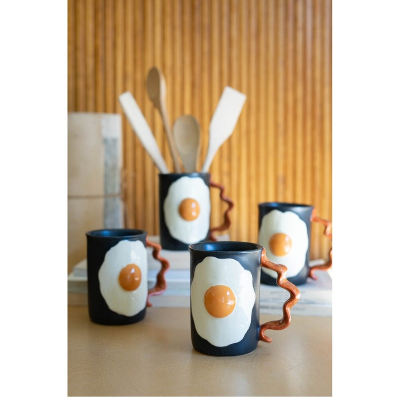 Ceramic Bacon and Eggs Mug