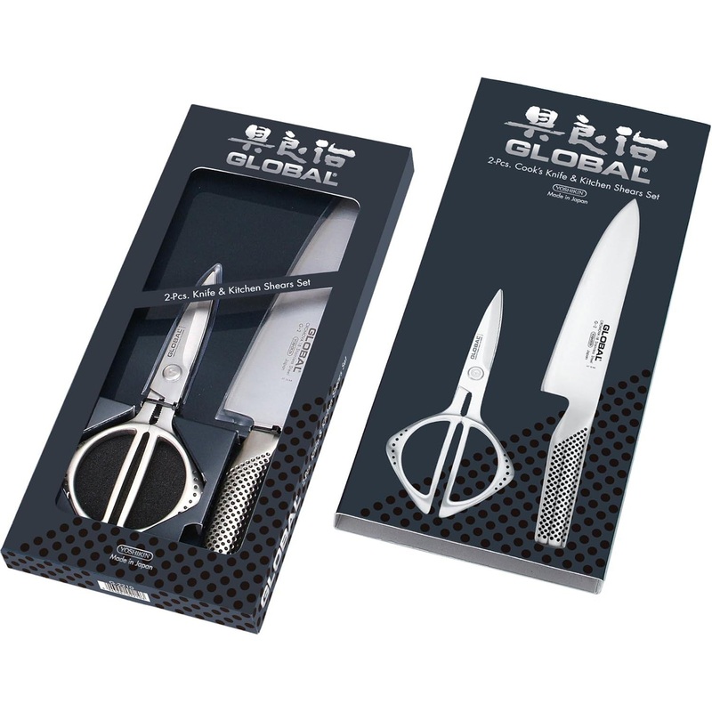 Global - 2 PC 8" Chef Knife (G2) & 8.5" Kitchen Shear (GKS210) Set - 71G2210