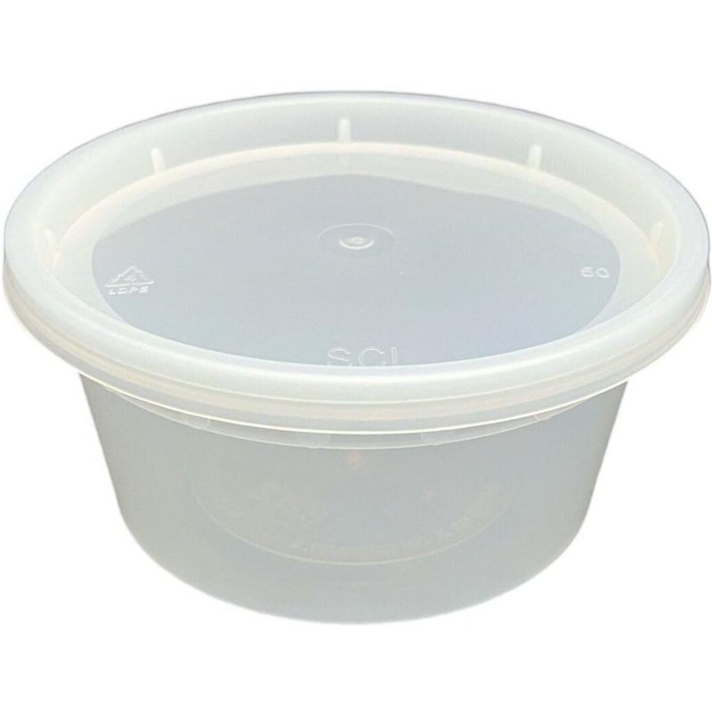 12 Oz Polypropylene Clear Deli Container with Lid Combo, 240 Sets/Cs - PCMS12