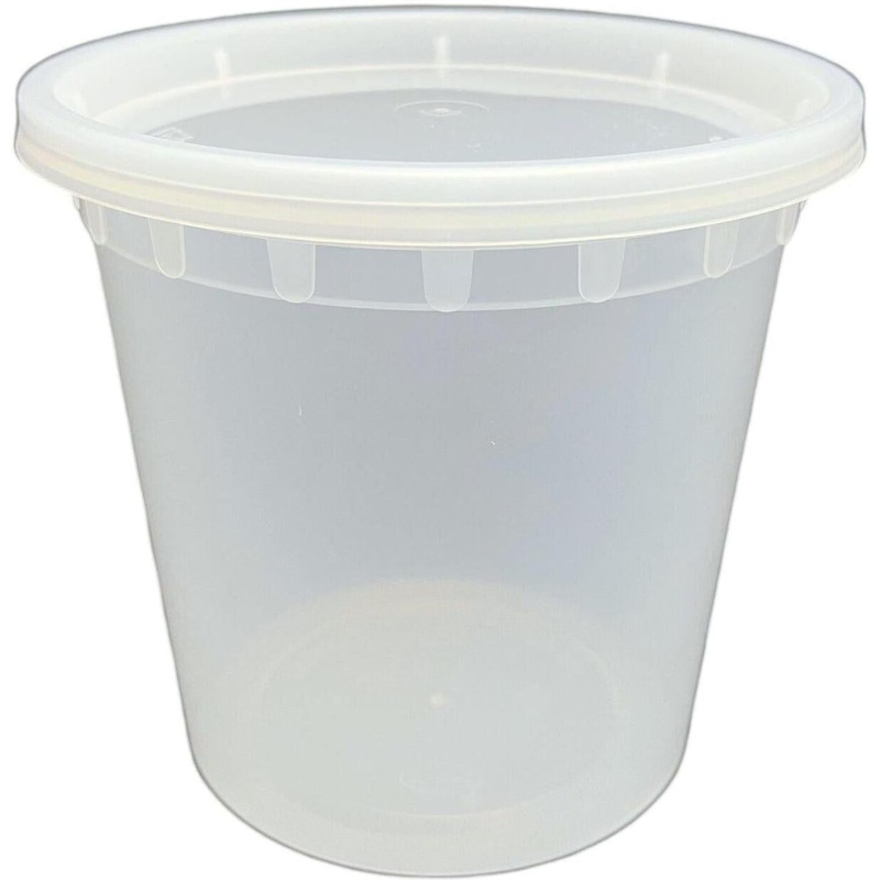 24 Oz Clear Injection Deli Container With Lid Comb, 240/Cs - PCMDI24C
