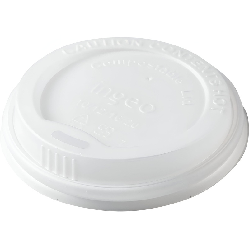 511 Foodservice - 10-20 Oz CPLA Compostable Hot Cup Lid, 1000/Cs, 20 x 50 - HFCHCL-1020-CA