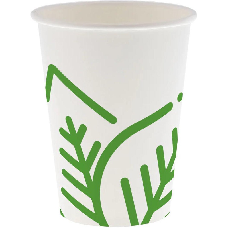 511 Foodservice - 12 Oz White Compostable Plastic Lined Cups, 1000/Cs,20 x 50 - HFW-HC-12-CA