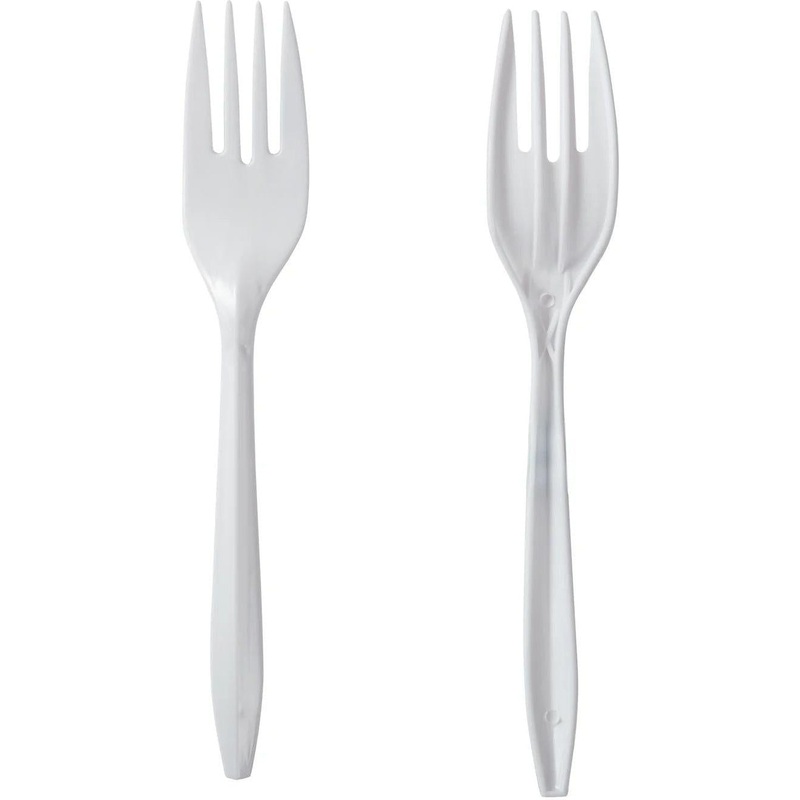 511 Foodservice - Polypropylene White Heavy Weight Individually Wrapped Forks, 1000/Cs - P1505FW
