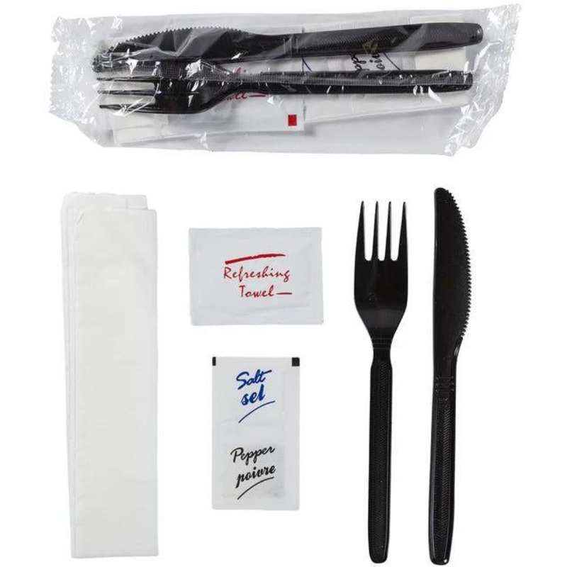 511 Foodservice - Polystyrene Black Meal Kit, 250/cs - HSMK-61