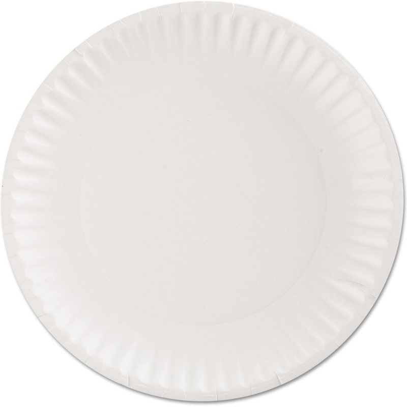 6" White Uncoated Paper Plate, 10X100/Cs - 430100