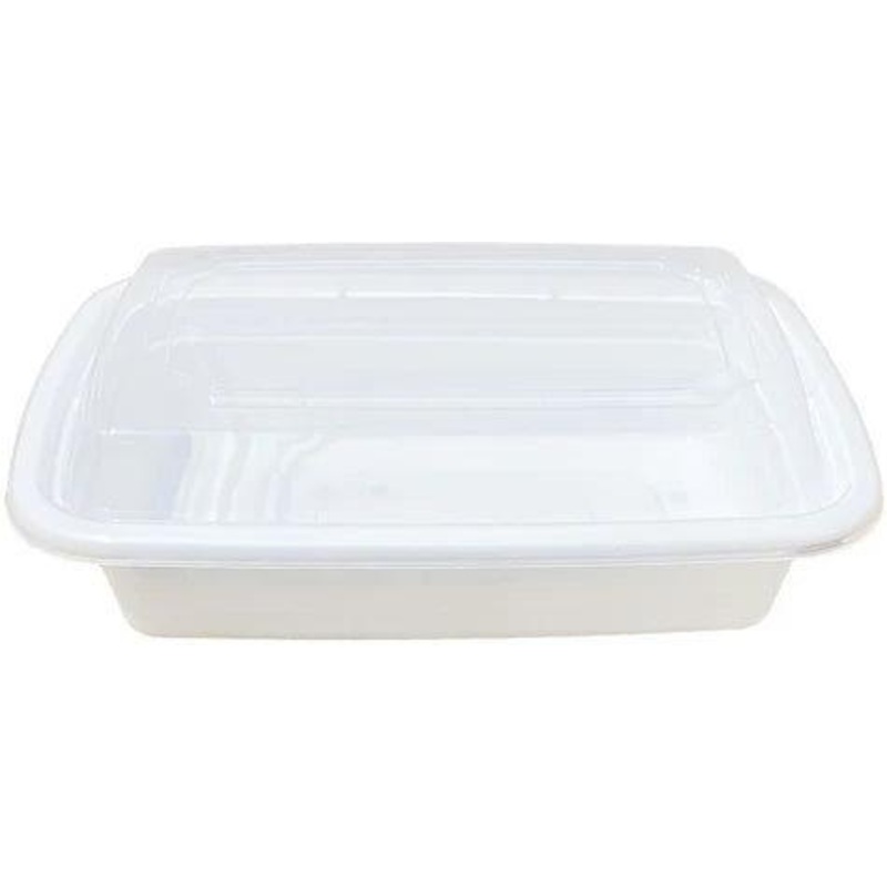 8.9" x 6.1" x 1.5", 12 Oz Rectangular Container with Clear Lid, 150pcs/Cs- LRCLR12W
