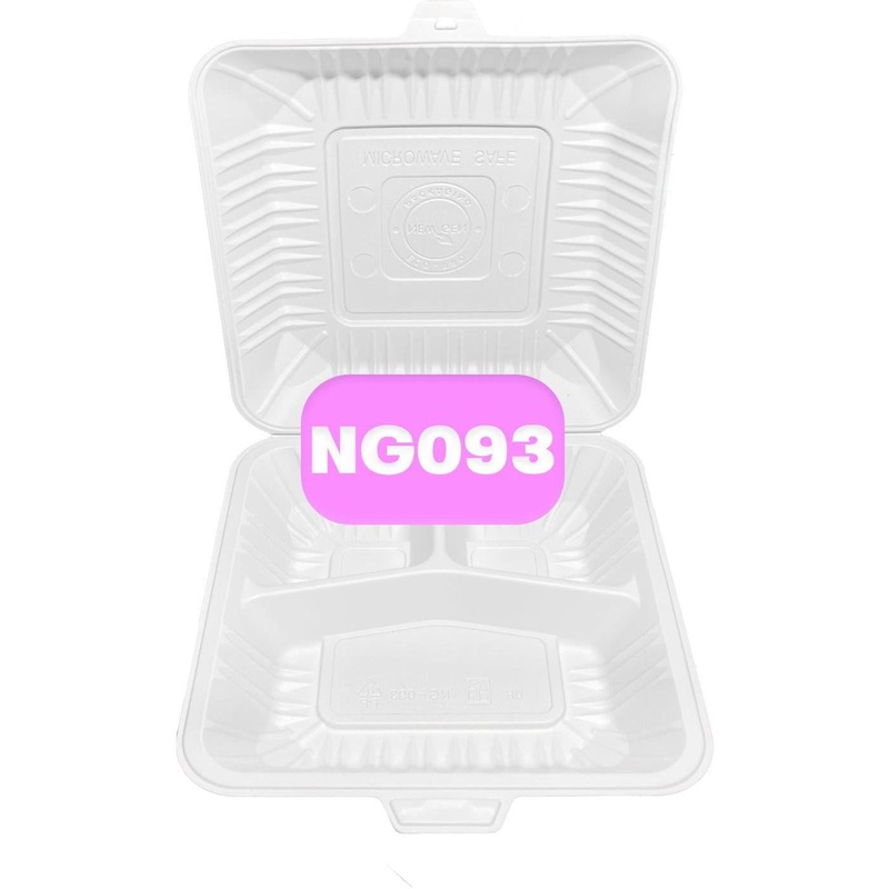 9" x 9" x 4" MFPP Container with 3 Compartment, 150/Cs - LRNG093
