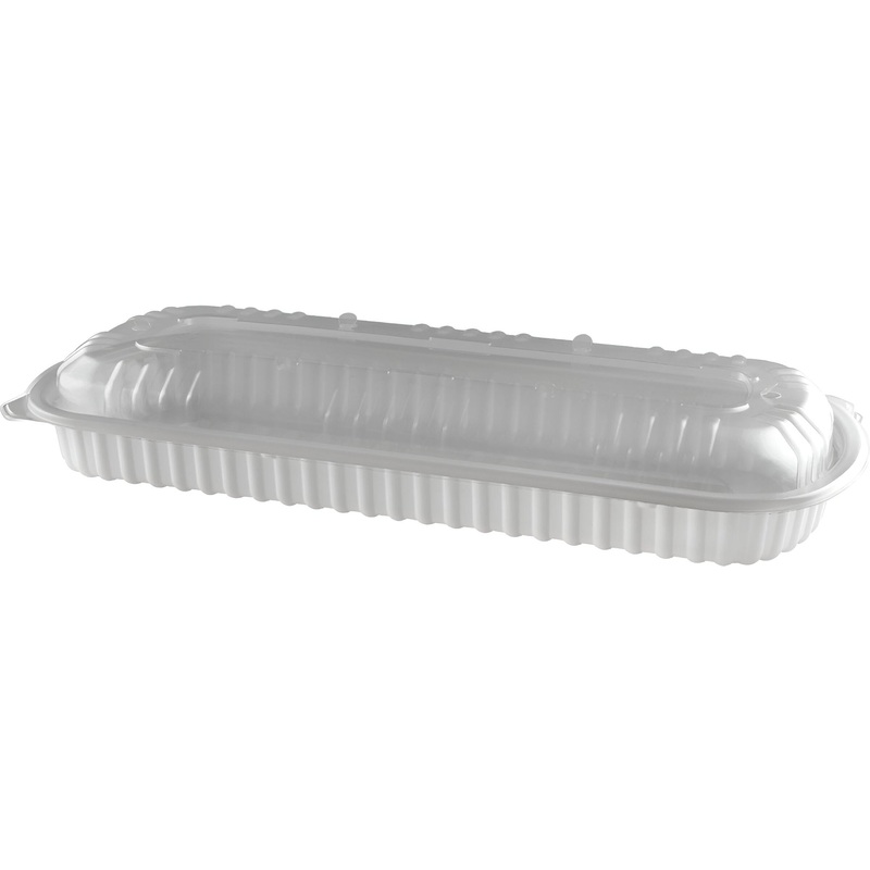 Anchor Packaging - 48 Oz White Full Slab Rib Container Combo With Clear Anti-Fog Lid, 100/Cs - ACR4402051